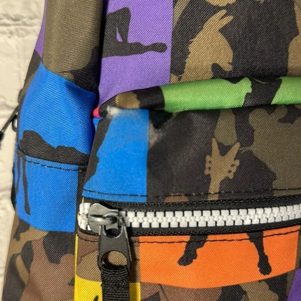 Fortnite Camo Silhouette‎ Dance Backpack Book Bag Bright Colors Purple Pink